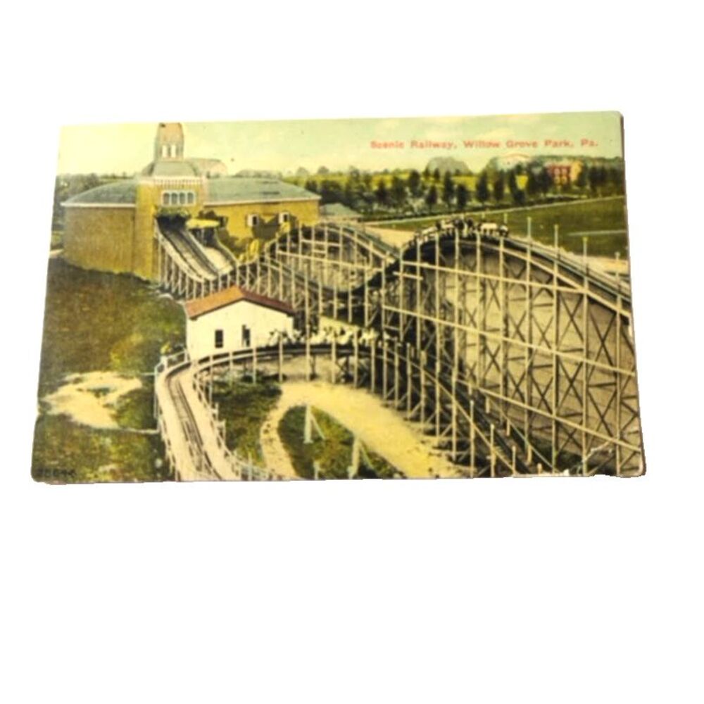 Scenic Railway Vintage Postcard Willow Grove Park Pennsylvania PA 1910 Posted